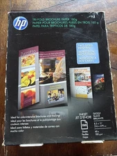 LOT OF 3- HP Tri-Fold Inkjet Brochure Paper Glossy NEW 100 Sheets In Box C7020A