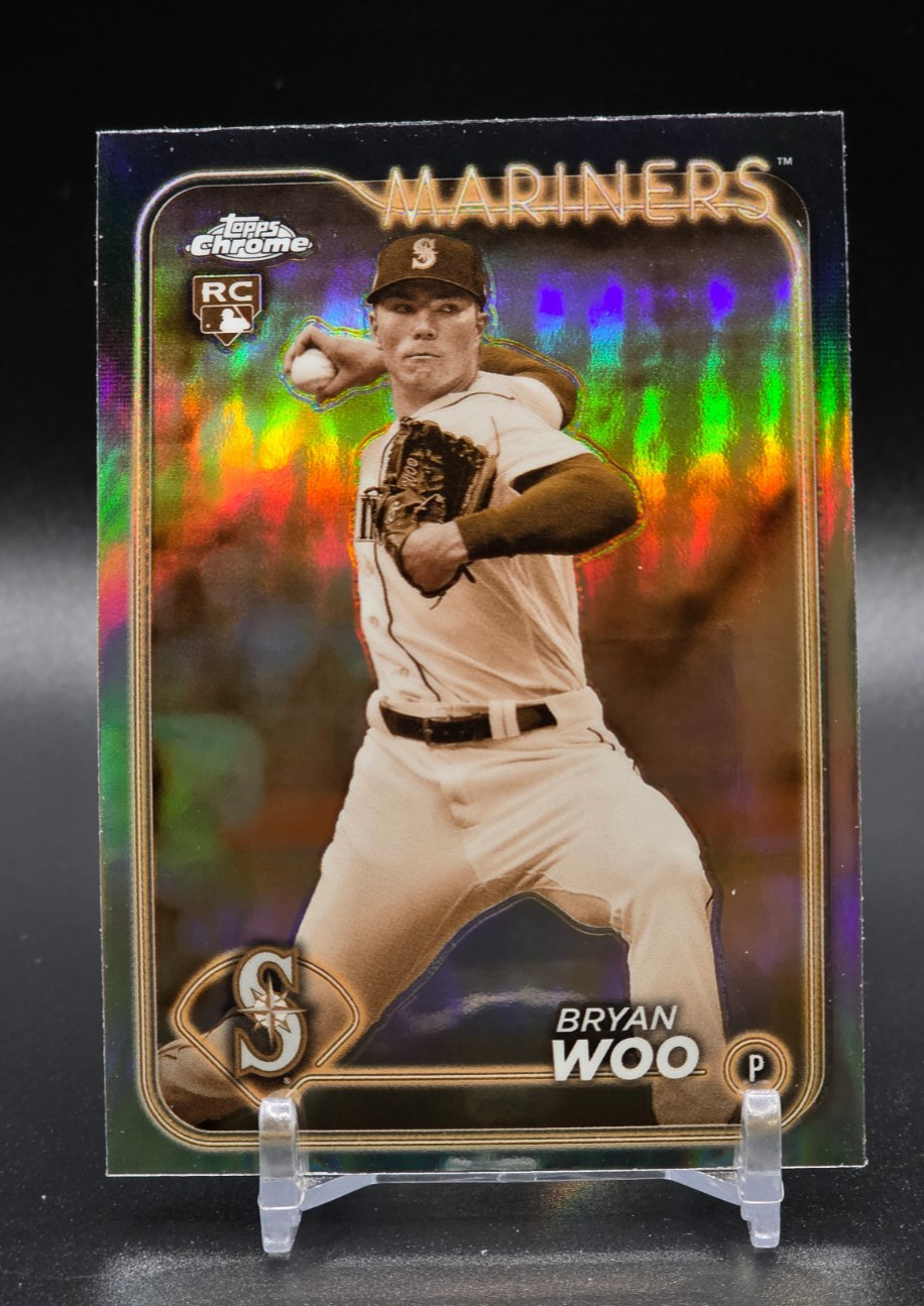2024 Topps Chrome Baseball RC Bryan Woo Sepia Refractor #172 Mariners