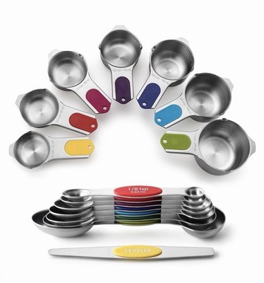 Spring Chef Magnetic Measuring Cups & Spoons Set 15pcs Stainless Steel