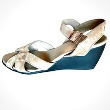 Arche Egowa Wedge Sandals 41 9.5 Tan Suede Strappy Comfort