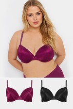 Yours Curve Women's Plus Size 2 Pack T-Shirt Bras