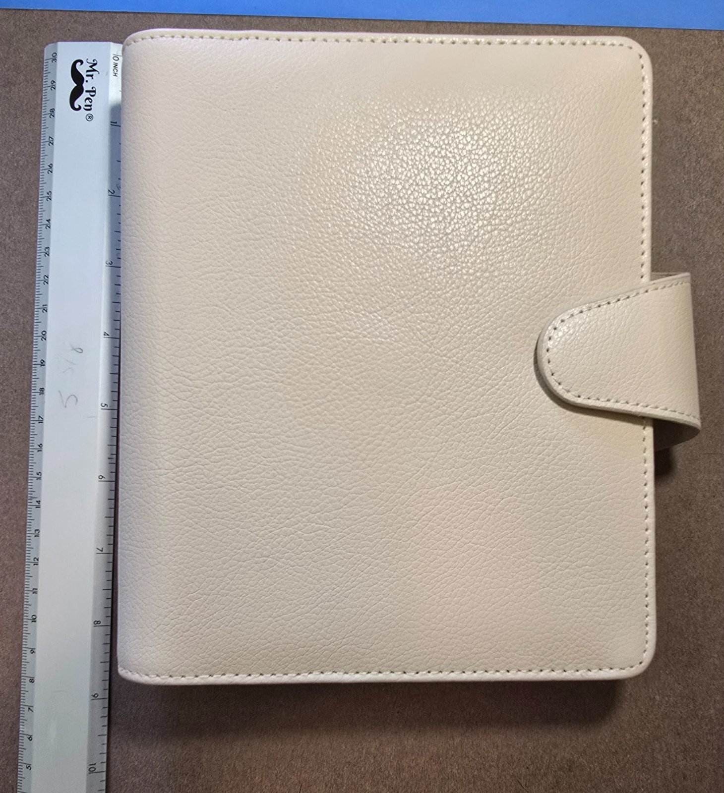 kikki.K Leather Personal Planner B6 Medium Signature Range Almond Gold Rings