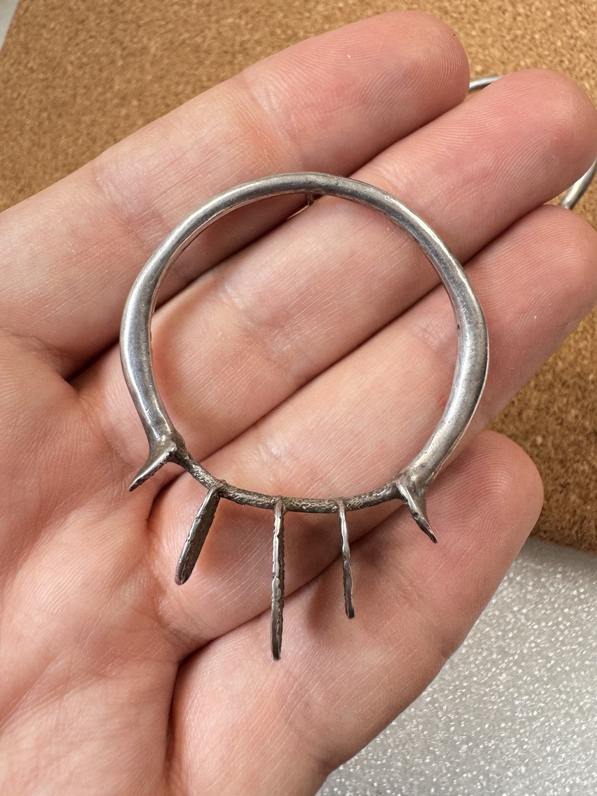 Rare Stunning Vintage AYSE Sterling Silver Modernist Design Brutalist Earrings image 8