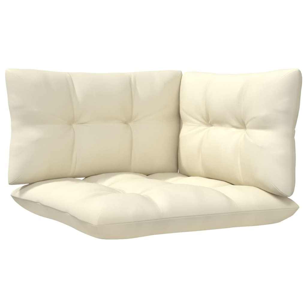  2-seater Garden Sofa Cream Solid pinewood, fabric (100% polyester)