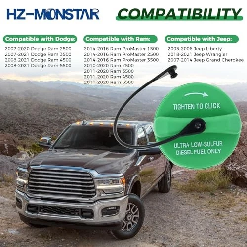 Gas Cap 52013994AB for Dodge Ram 2500 3500 2007–2021, Jeep Wrangler 2005–2021 - Image 2 of 4