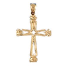 Cross Charm Pendant 14k Gold