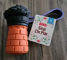 Bark Box Super Chewer SIEGE THE PLAY RUBBER Medium 20-50 Lbs Dog Chew TUG Toy 