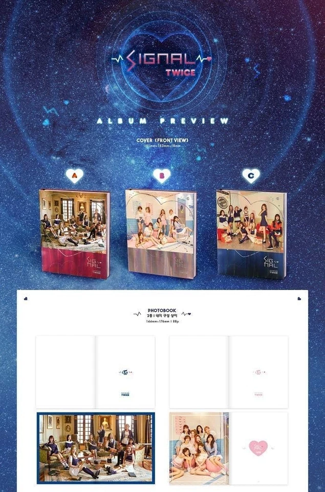 Twice - Signal [A/B/C ver.] (4th Mini Album)+Double Side Extra Photocards Set Foto 2 de 3