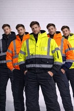 Hi Viz High Visibility Bomber Jacket Waterproof Safety Workwear Security Coat