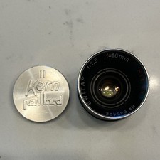 Kern Paillard Switar 16mm f/1.8 Wide Angle Aluminum Lens w/ Lens Cap