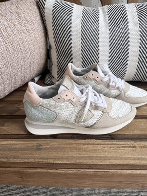 philippe model Tropez Low tweed Suede sneakers Sz EU 38 WORN 1x 