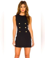 Rachel Zoe Camille Black Double Breasted Gold...
