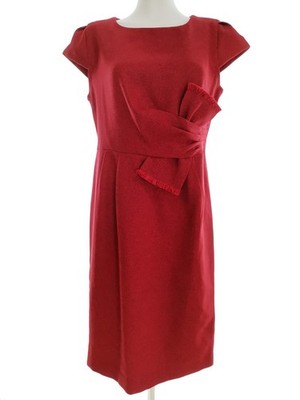 GABBY SKYE Damen Ballkleid/Abendkleid Gr. 42 Rot Kurzer Ärmel Midi Runder