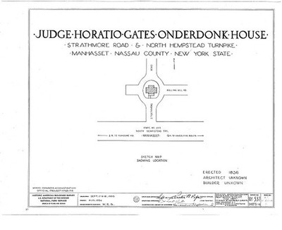 Judge Horatio Gates Onderdonk House,Manhasset,Nassau County,NY,New York,HABS,12