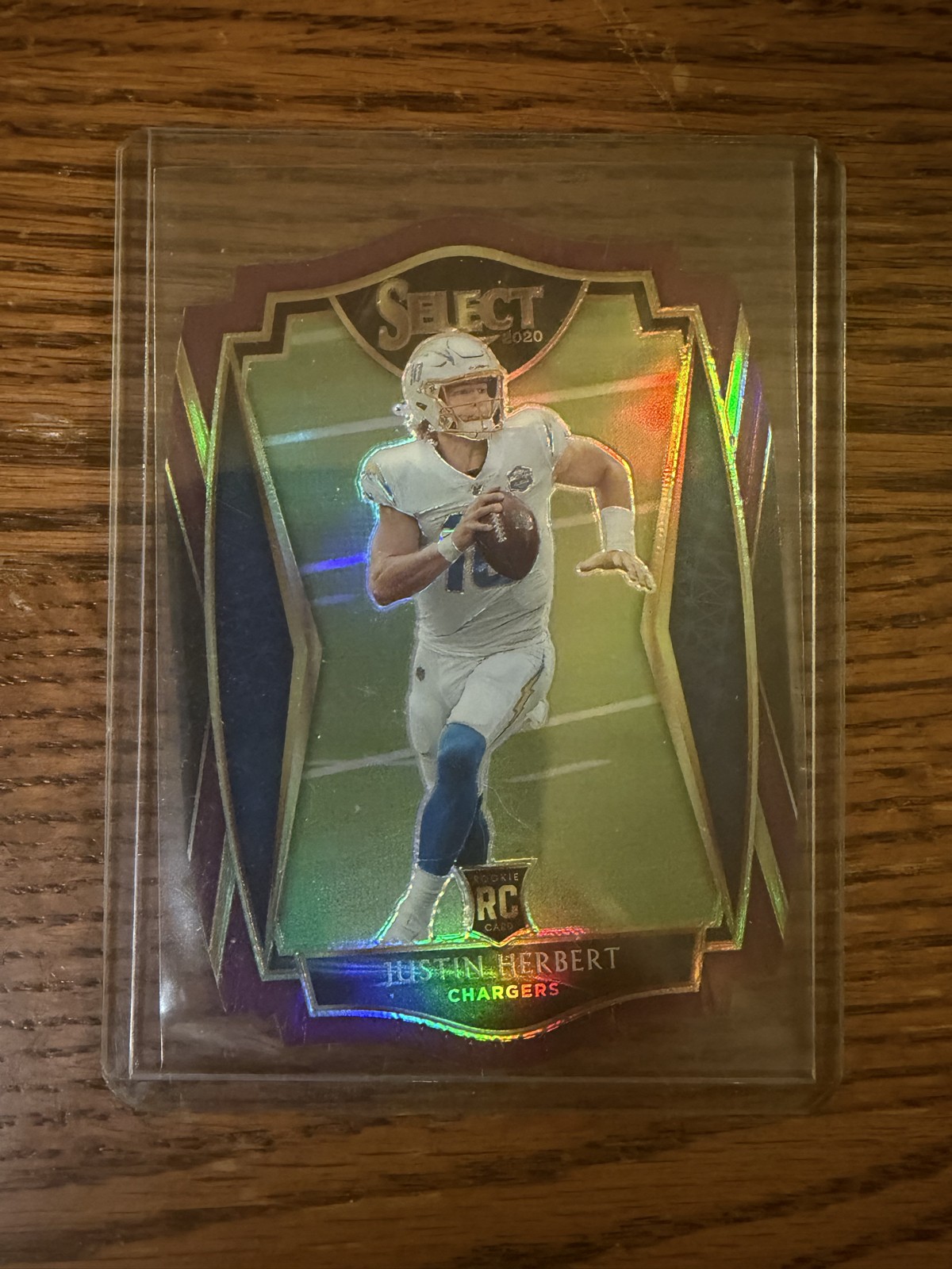 2020 Select Premier Level Justin Herbert #144 Purple Die-Cut Rookie Chargers RC
