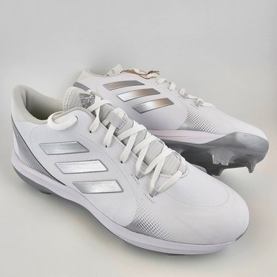 Adidas PureHustle 2 TPU White Silver Softball Cleats Women display picture 1