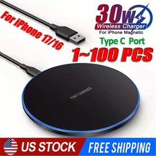 Wireless Fast Charger Charging Pad Dock Samsung iPhone Android Cell Phone Lot