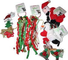 Lot of 6 Claire's Let It Glow Christmas Hair Bow Barrette Variety Holiday