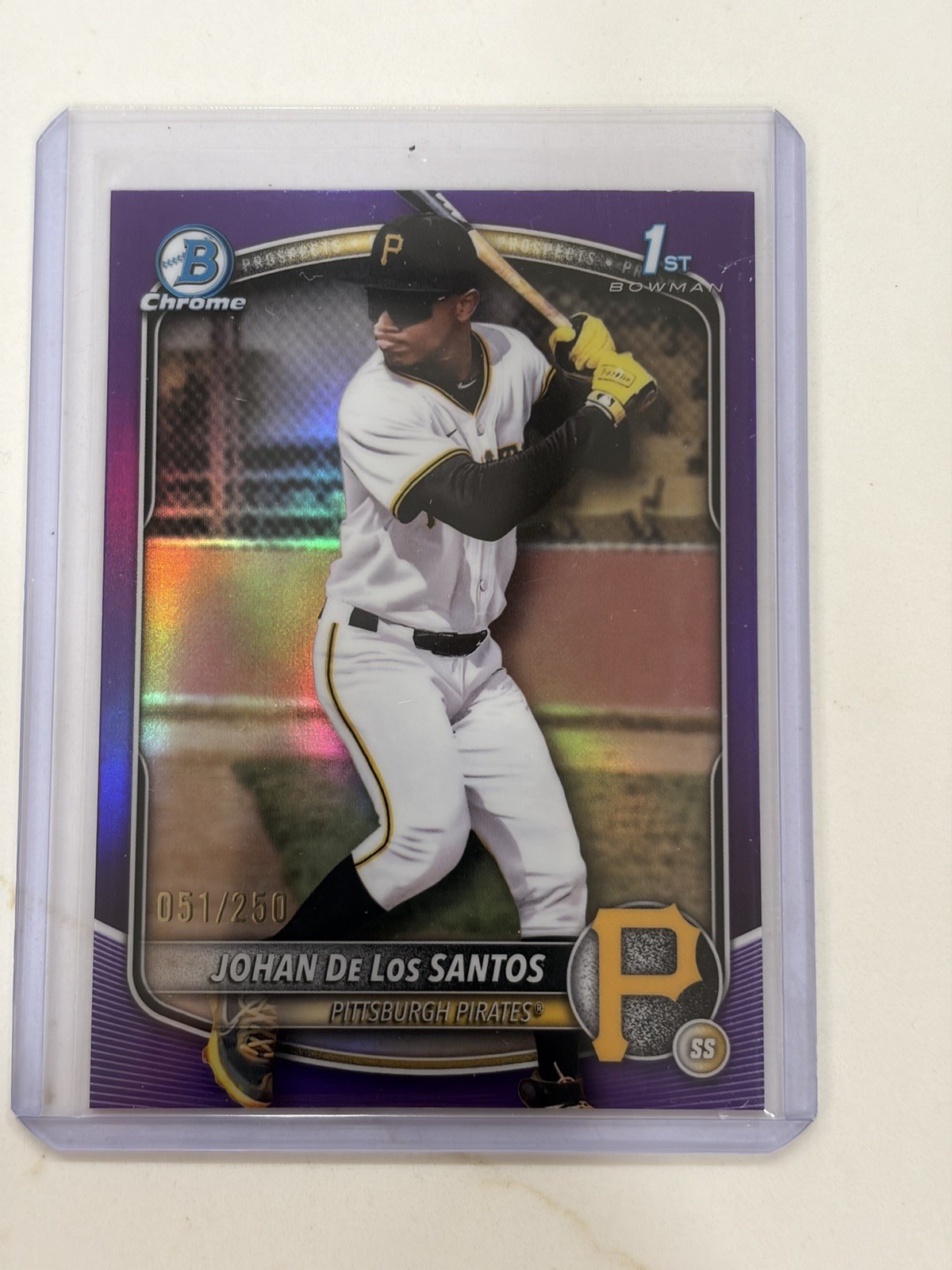 2025 Bowman Chrome Johan De Los Santos  #BCP-163 1st Purple Refractor #/250
