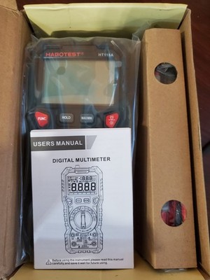 NEW Digital Multimeter Voltage Tester RMS Leads Temp Probe Kaiweets HT118A #69