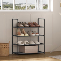 4 Ebenen Schuhregal Schuhablage SchuhstäNder FüR 12 Paar Schuhe 60X28X71Cm
