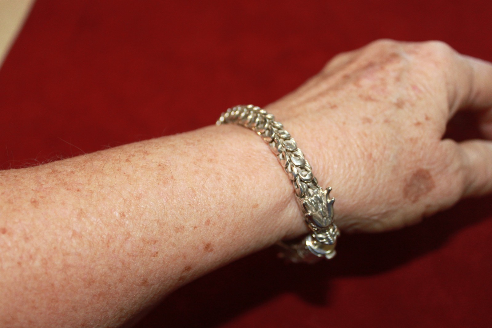 STERLING SILVER DOUBLE DRAGON HEAD SCALE LINK BRA… - image 15