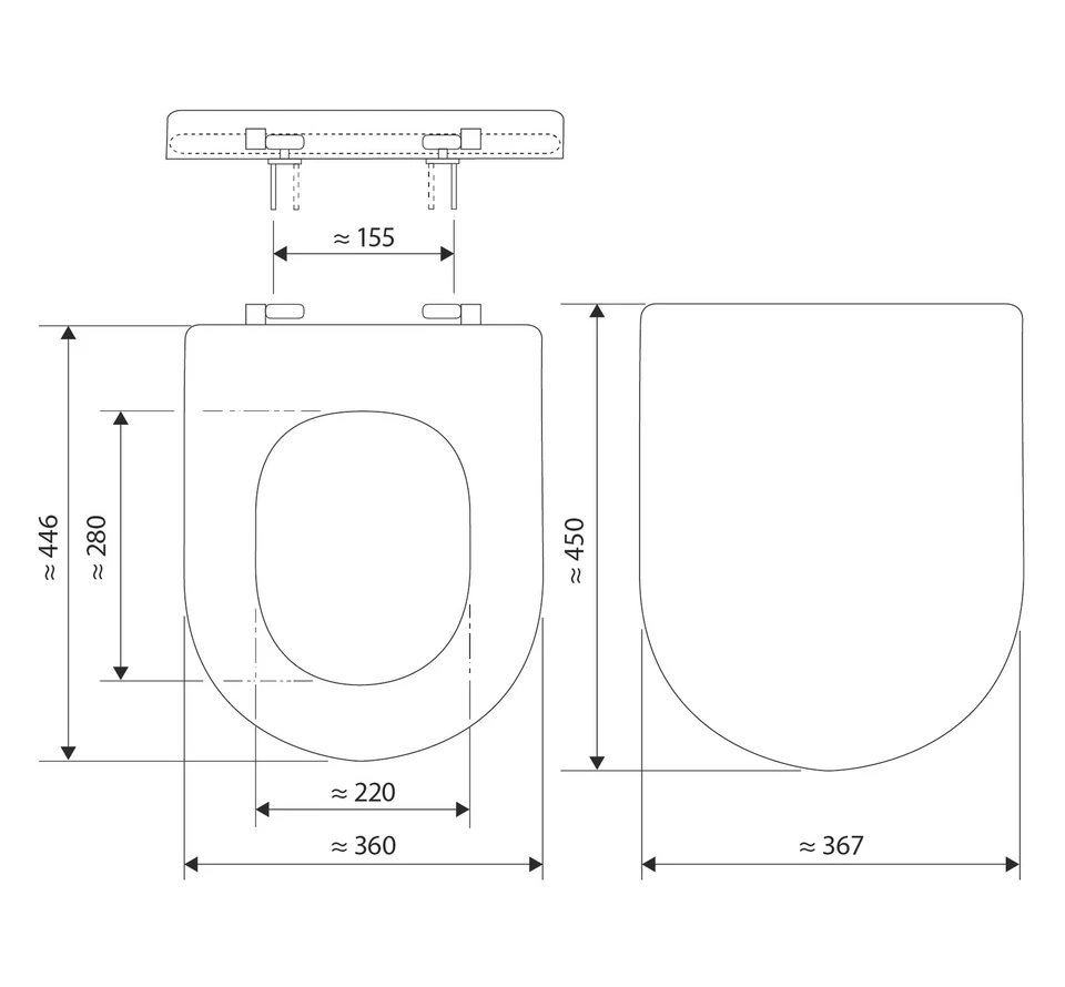 WC-Sitz für Keramag Renova Nr. 1 D-Form Toilettendeckel Absenkautomatik - Bild 4 von 4