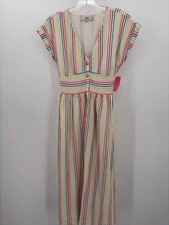 Pre-Owned Loft White Size 4 Midi Short Sleeve Dress