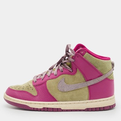Nike Multicolor Leather And Suede Dunk Dynamic Berry High Sneaker Size 38.5