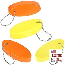 Boat Key Float Keychain Oval Floating Key Ring for Boating 4 Orange and Yellow