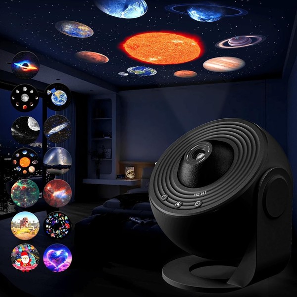 Sternenhimmel-Projektor Decke, 13 Motive, Timer, 360° Drehbar-image