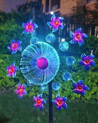 Solar Wind Spinner Outdoor Garden Kinetic Decor