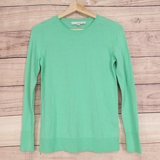 New LOFT Sweater Womens XXS Petite Green Crew Neck Pullover Lightweight Knit