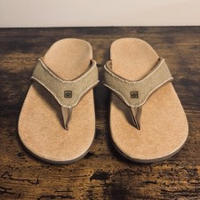 Spenco Yumi Orthotic Thong Sandals Womens 8.5 Tan Comfort Flip Flops
