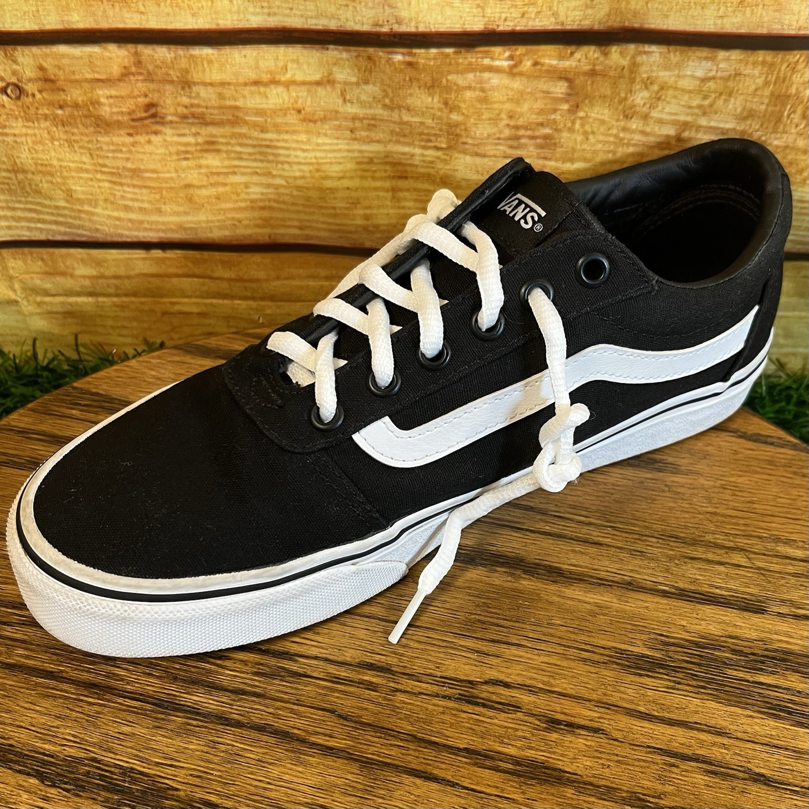 Vans Off The Wall Sneakers Women 8.5 Black Canvas Low Top Skateboard Read Fully thumbnail 4