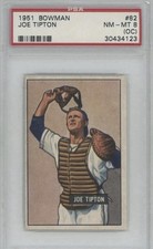 1951 Bowman Joe Tipton #82 PSA 8 OC Vintage Baseball Athletics