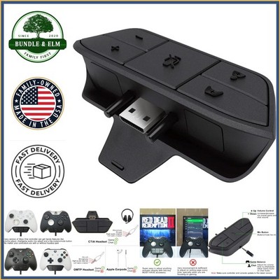 3.5mm Audio Jack Headset Adapter for Xbox Controllers with Mute Functionality
