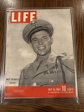 Life Magazine July 16, 1945 Audie Murphy Most Decorated Soldier WWII Hard Cover!