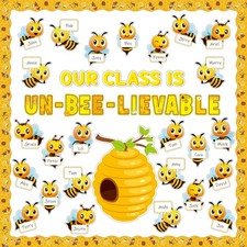 Bee Bulletin Board Decoration Set Spring Summer Bee Sunflowers Borders Cutout...