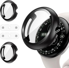 2 Pack Pixel Watch 4 Case 45mm for Google Pixel Watch 4 Built-in Screen Protecto