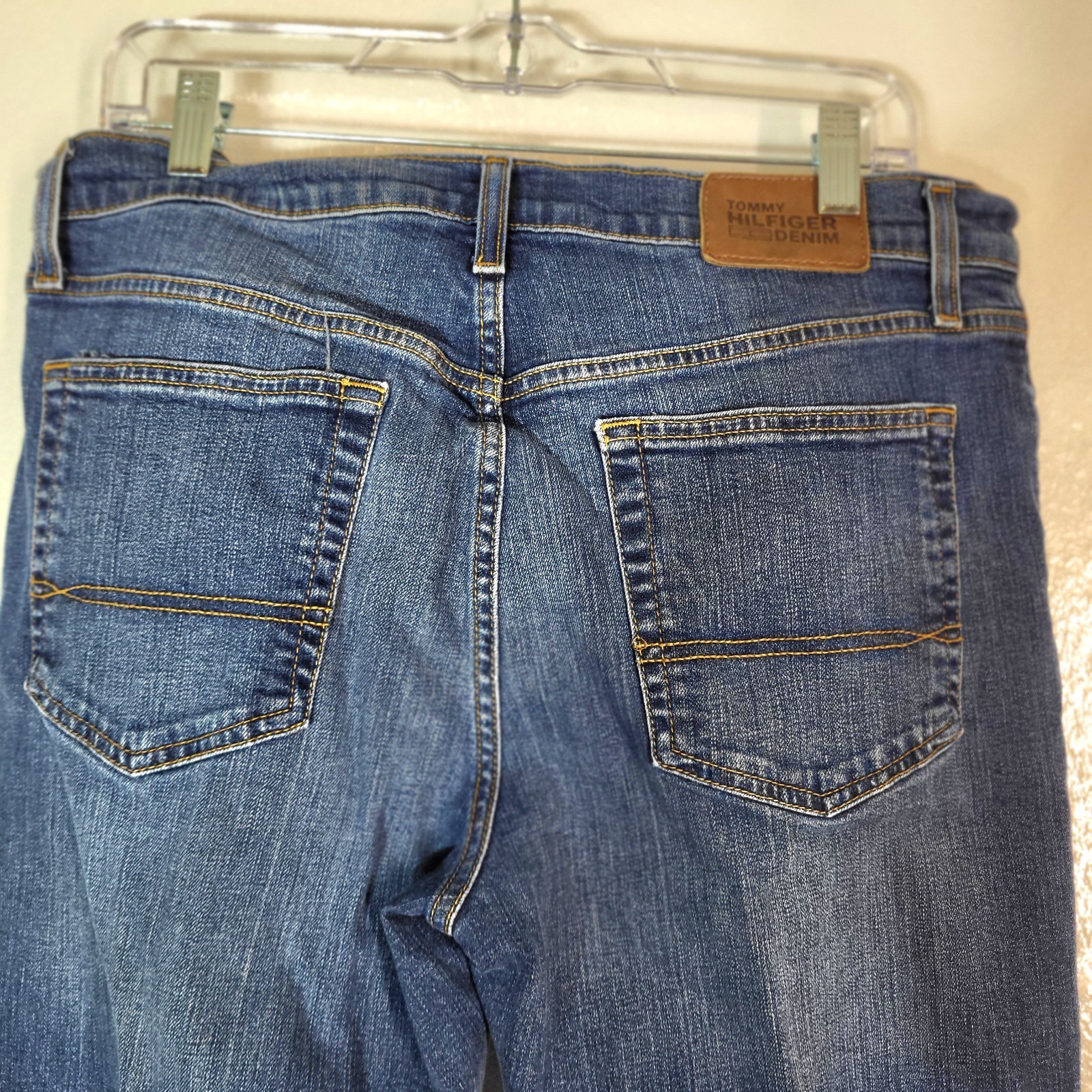 Tommy Hilfiger Denim Men 33x30 Dark Blue Denim Classic Straight Leg Relax Waist thumbnail 4