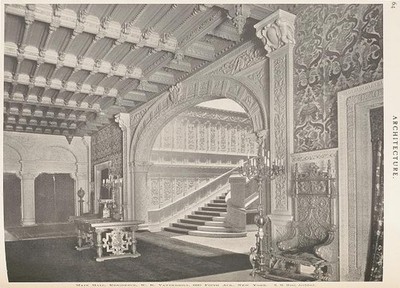 Main Hall, Residence William K. Alva S. Vanderbilt, 660 Fifth Avenue, New York