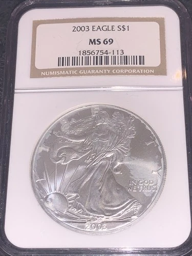 2003 NGC MS69 - 1 oz American Silver Eagle ASE - $1 US Silver Bullion Coin