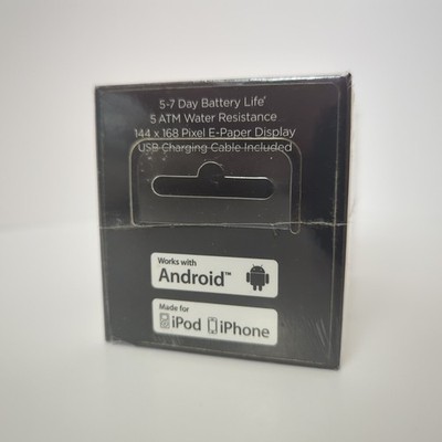 Pebble 301BL TPU Rubber Band Smartwatch Jet Black for sale