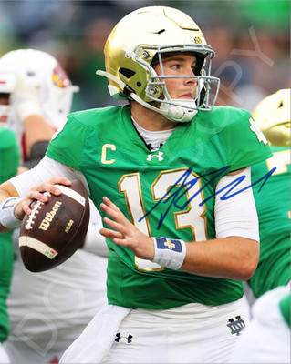 Riley Leonard Auto 8x10 Signed Notre Dame Reprint Photo Green Jersey Irish