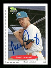 1991 Classic Best Miami Miracle #45 Mike Lansing signed auto autograph blue shar