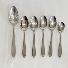 WMF Cromargan SHADOWPOINT Spoons Stainless Flatware Germany VTG Lot Of 6