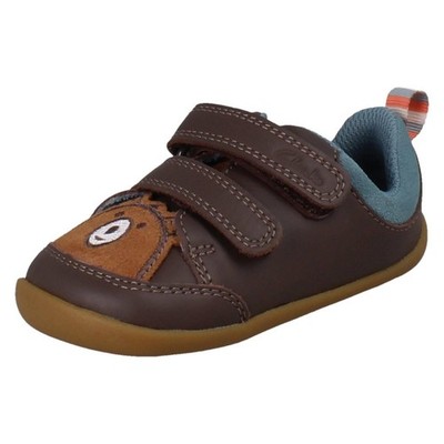 Jungen Clarks Lederschuhe Pre-Walker Bärengesicht Ringel-Detail Roamer Eden