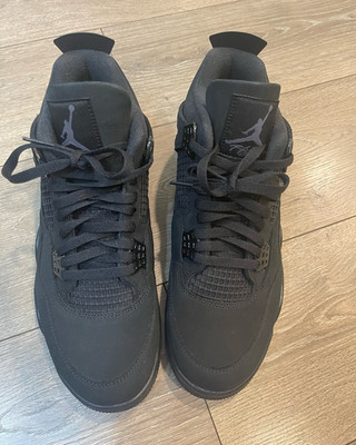 Jordan Air Jordan 4 Retro Black Cat Black Mid Top Men s Lace-Up Sneakers