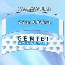 64 Pcs Waterproof Double-Sided Wig Tape for Lace Wigs Toupees Blue